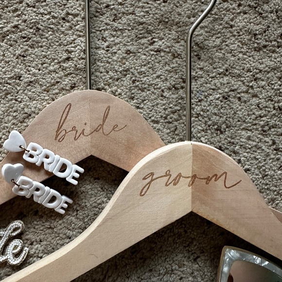 Bride and Groom Wooden Hangers - Picture 3 of 3
